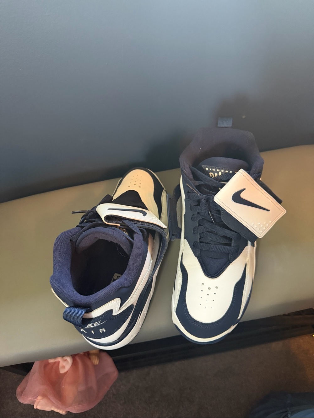 Nike Kids Navy and White Velcro Strap Sneakers